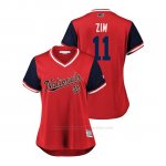 Camiseta Beisbol Mujer Washington Nationals Ryan Zimmerman 2018 Llws Players Weekend Zim Rojo