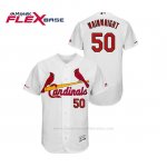 Camiseta Beisbol Hombre St. Louis Cardinals Adam Wainwright 150th Aniversario Patch Flex Base Blanco