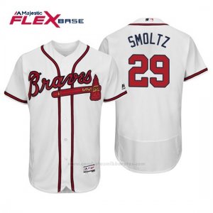 Camiseta Beisbol Hombre Atlanta Braves John Smoltz Flex Base Autentico Collezione Home 2019 Blanco
