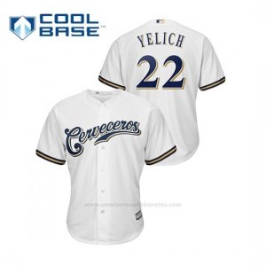 Camiseta Beisbol Hombre Milwaukee Brewers Christian Yelich Cool Base Primera Hispanic Heritage Blanco