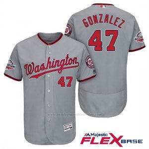 Camiseta Beisbol Hombre Washington Nationals Gio Gonzalez Gris 2018 All Star Flex Base