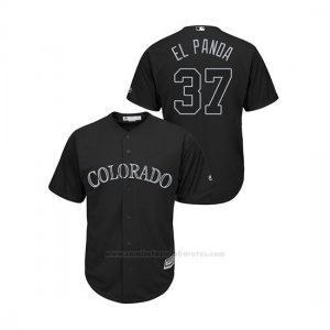 Camiseta Beisbol Hombre Colorado Rockies Jairo Diaz 2019 Players Weekend El Panda Replica Negro