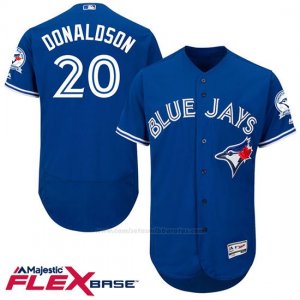 Camiseta Beisbol Hombre Toronto Blue Jays Josh Donaldson 20 Azul Flex Base Autentico Coleccion 40 Aniversario