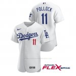 Camiseta Beisbol Hombre Los Angeles Dodgers A.j. Pollock Autentico Nike Blanco
