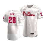 Camiseta Beisbol Hombre Philadelphia Phillies Alec Bohm Autentico Primera Blanco