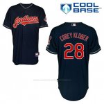 Camiseta Beisbol Hombre Cleveland Indians Corey Kluber 28 Azul Alterno Cool Base