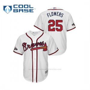 Camiseta Beisbol Hombre Atlanta Braves Tyler Flowers 2019 Postseason Cool Base Blanco