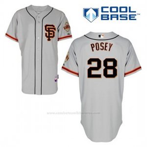 Camiseta Beisbol Hombre San Francisco Giants Buster Posey 28 Gris Alterno Cool Base