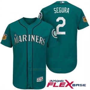 Camiseta Beisbol Hombre Seattle Mariners Jean Segura Aqua 2017 Entrenamiento de Primavera Flex Base