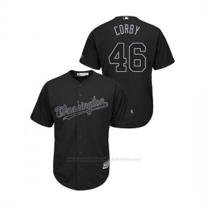 Camiseta Beisbol Hombre Washington Nationals Patrick Corbin 2019 Players Weekend Replica Negro