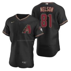 Camiseta Beisbol Hombre Arizona Diamondbacks Kyle Nelson Autentico Alterno Negro