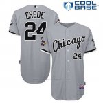 Camiseta Beisbol Hombre Chicago Cubs 24 Joe Crojoe Gris Cool Base