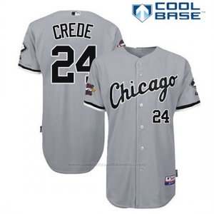 Camiseta Beisbol Hombre Chicago Cubs 24 Joe Crojoe Gris Cool Base