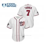 Camiseta Beisbol Hombre Washington Nationals Trea Turner 2019 World Series Champions Cool Base Alternato Blanco