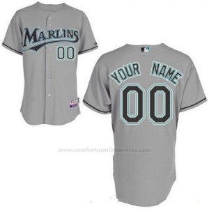 Camiseta Mujer Miami Marlins Personalizada Gris