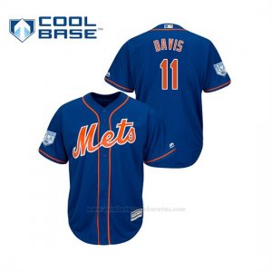 Camiseta Beisbol Hombre New York Mets Rajai Davis 2019 Entrenamiento de Primavera Cool Base Azul