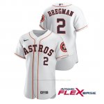 Camiseta Beisbol Hombre Houston Astros Alex Bregman Autentico Nike Blanco