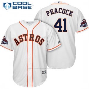 Camiseta Beisbol Hombre Houston Astros 2017 World Series Campeones Brad Peacock Blanco Cool Base