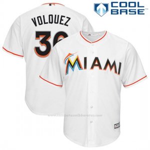 Camiseta Beisbol Hombre Miami Marlins Edinson Volquez Blanco Cool Base