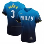 Camiseta Beisbol Hombre Philadelphia Phillies Bryce Harper 2025 City Connect Elite Azul