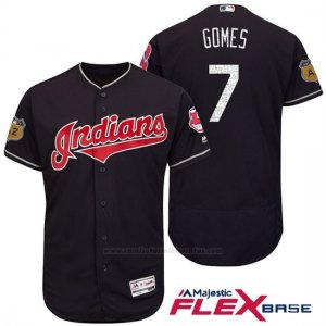 Camiseta Beisbol Hombre Cleveland Indians Yan Gomes Azul 2017 Entrenamiento de Primavera Flex Base Jugador