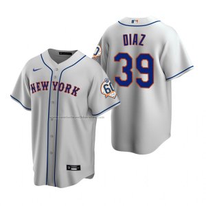 Camiseta Beisbol Hombre New York Mets Edwin Diaz Replica Gris