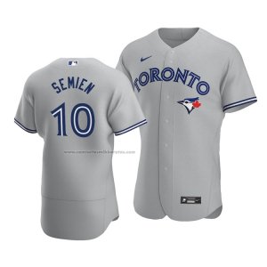 Camiseta Beisbol Hombre Toronto Blue Jays Marcus Semien Autentico Road Gris