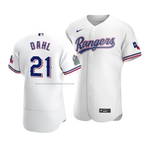 Camiseta Beisbol Hombre Texas Rangers David Dahl Autentico Primera Blanco