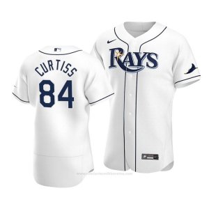 Camiseta Beisbol Hombre Tampa Bay Rays John Curtiss Autentico Primera 2020 Blanco