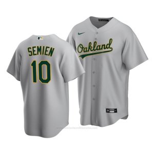 Camiseta Beisbol Hombre Oakland Athletics Marcus Semien Replica Road 2020 Gris