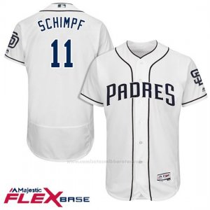Camiseta Beisbol Hombre San Diego Padres 11 Ryan Schimpf Blanco 2017 Flex Base