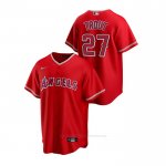 Camiseta Beisbol Hombre Los Angeles Angels Mike Trout Replica Alterno Rojo