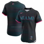Camiseta Beisbol Hombre Miami Marlins 2025 City Connect Elite Negro