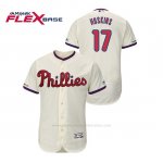 Camiseta Beisbol Hombre Philadelphia Phillies Rhys Hoskins 150th Aniversario Patch Flex Base Crema