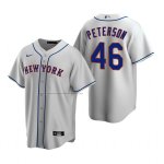 Camiseta Beisbol Hombre New York Mets David Peterson Replica Road Gris