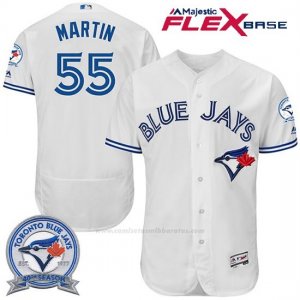 Camiseta Beisbol Hombre Toronto Blue Jays Russell Martin 55 Blanco Flex Base 40 Aniversario