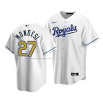 Camiseta Beisbol Hombre Kansas City Royals Adalberto Mondesi Replica Cool Base Primera Blanco