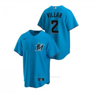 Camiseta Beisbol Hombre Miami Marlins Jonathan Villar Replica Alterno Azul
