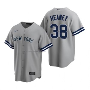 Camiseta Beisbol Hombre New York Yankees Andrew Heaney Replica Road Gris