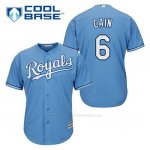 Camiseta Beisbol Hombre Kansas City Royals Lorenzo Cain 6 Powder Azul Alterno Cool Base