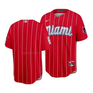 Camiseta Beisbol Hombre Miami Miami Marlins 2021 City Connect Replica Rojo