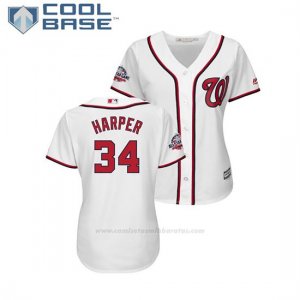 Camiseta Beisbol Mujer Washington Nationals Bryce Harper 2018 All Star Game Cool Base Blanco