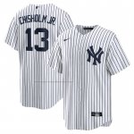 Camiseta Beisbol Hombre New York Yankees Jazz Chisholm Jr Primera Replica Blanco
