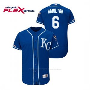Camiseta Beisbol Hombre Kansas City Royals Billy Hamilton 150th Aniversario Patch Flex Base Azul
