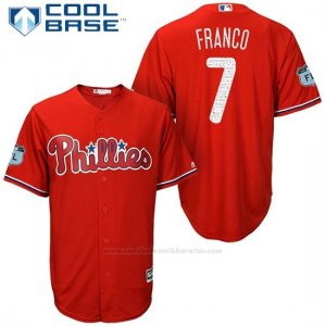Camiseta Beisbol Hombre Philadelphia Phillies Maikel Franco Scarlet 2017 Entrenamiento de Primavera Cool Base Jugador