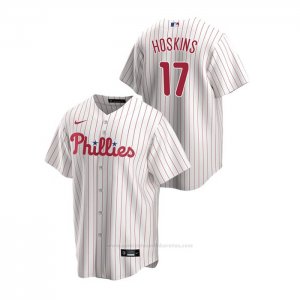 Camiseta Beisbol Hombre Philadelphia Phillies Rhys Hoskins Replica Primera Blanco