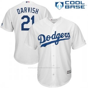 Camiseta Beisbol Hombre Los Angeles Dodgers 21 Yu Darvish Blancoplayer Cool Base