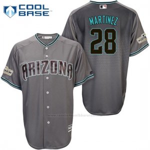 Camiseta Beisbol Hombre Arizona Diamondbacks 2017 Postemporada 28 Jd Martinez Gris Cool Base