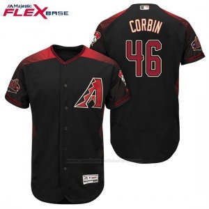 Camiseta Beisbol Hombre Arizona Diamondbacks 46 Patrick Corbin Negro Rojo Alterno 20 Aniversario Flex Base