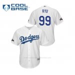 Camiseta Beisbol Hombre Los Angeles Dodgers Hyun Jin Ryu 2019 Postseason Cool Base Blanco